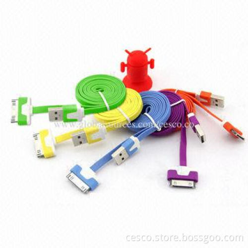 Flat Color Charge SYNC Micro USB Cable for iPhone 4